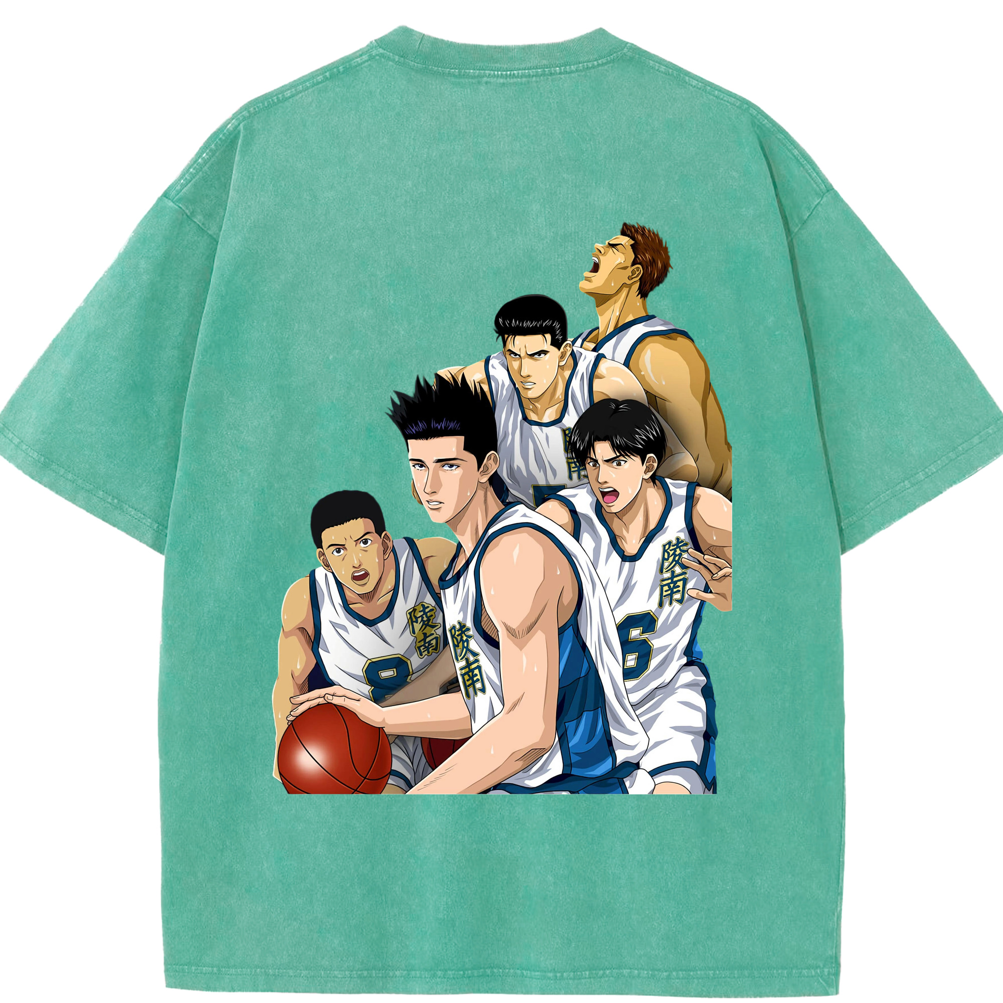 SLAM DUNK／スラムダンク 綿100% ヴィンテージ風 半袖Tシャツ（背面プリント）